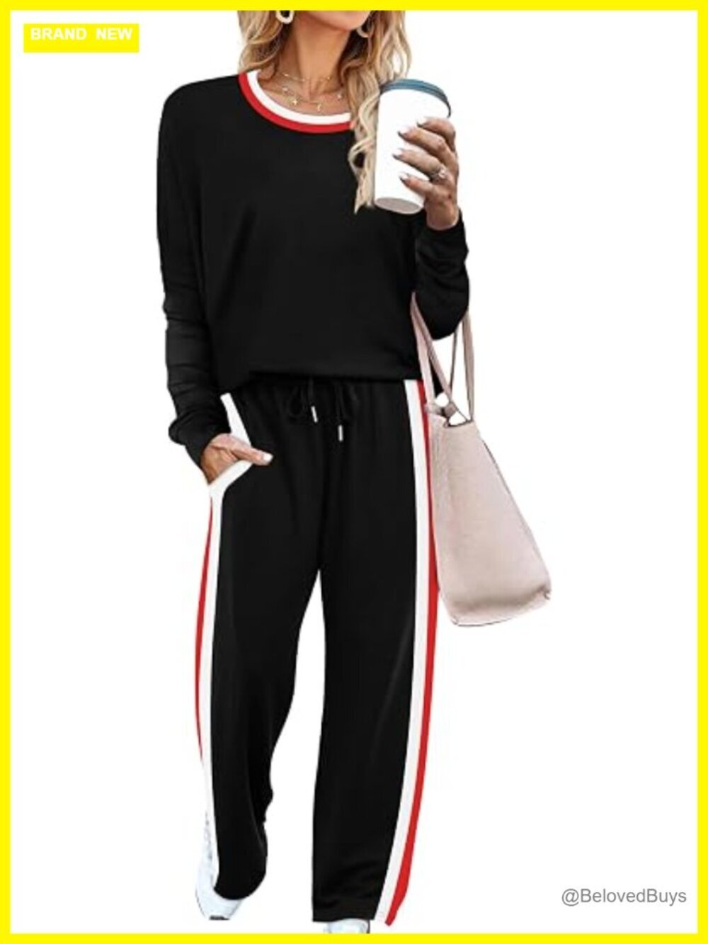 Long Sleeve Lounge Set with Pockets 2 Piece Sweatsuit